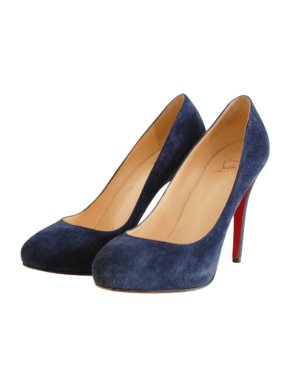 Christian Louboutin blue suede pumps