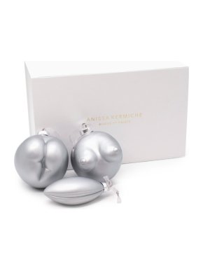 Anissa Kermiche Silver Tone Cheeky Three-set Baubles