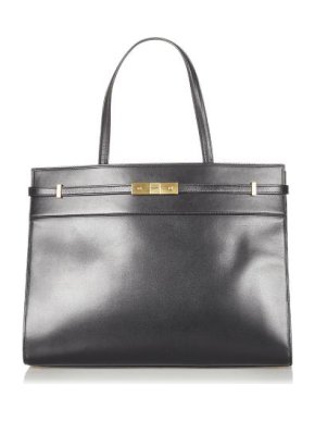 Yves Saint Laurent Vintage Black Leather Tote Bag