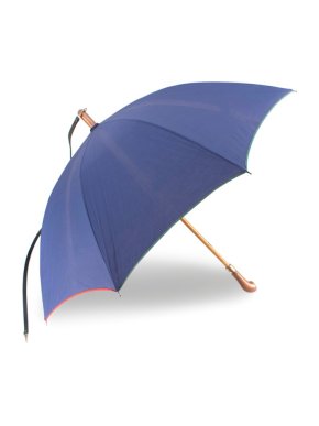 Christian Dior Vintage Navy Embroidered Umbrella with Shoulder Strap