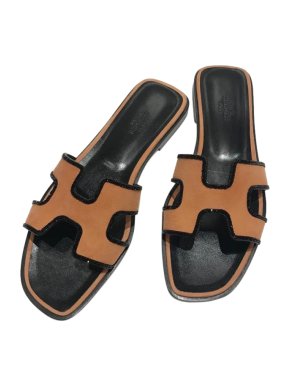 Hermes Strass Trim Chevre Oran Sandals