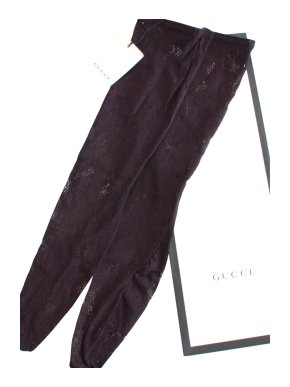 Gucci Black Floral GG Knee Tights
