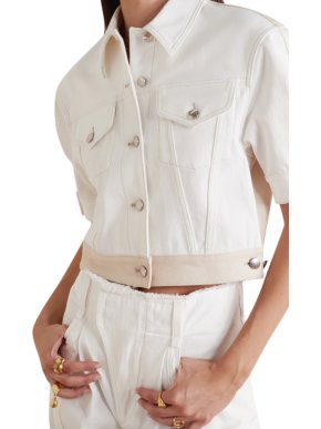 Chloe Two-tone printed denim jacket