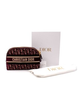 Dior Bordeaux Oblique Embroidered Pouch