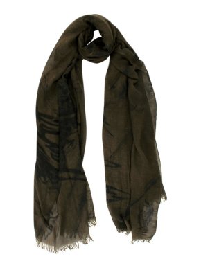 Horiyoshi the Third Cashmere Blend Dragon Print Dark Green Scarf