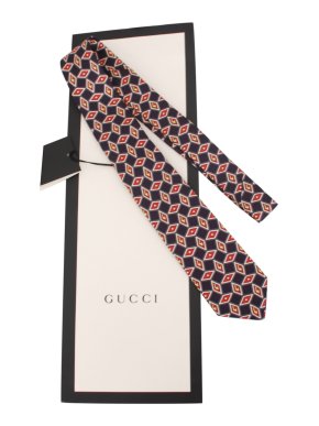 Gucci geometric print silk tie