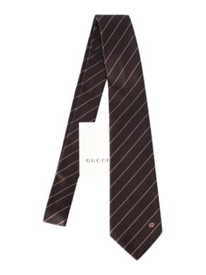 Gucci Black Diagonal Stripe Tie