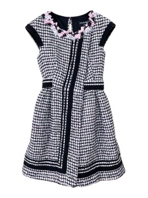 Chanel rare floral embelilshed tweed dress