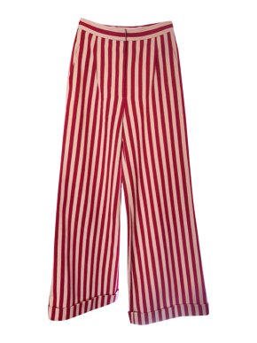 Chanel Paris/Cuba Red & Ecru Striped Runway Pants