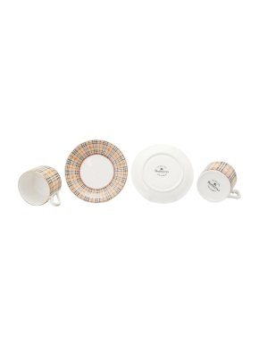 Burberry Haymarket Check Fine Bone China Tea Cup & Saucer Set of 2