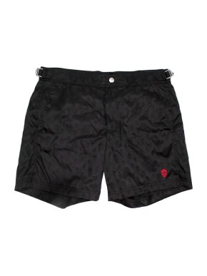 Alexander McQueen Black Skull Print Swim Shorts