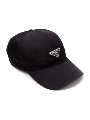 Prada Black Nylon Baseball Cap - Men's L