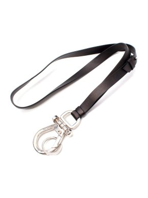 Prada Black Leather Keychain Strap