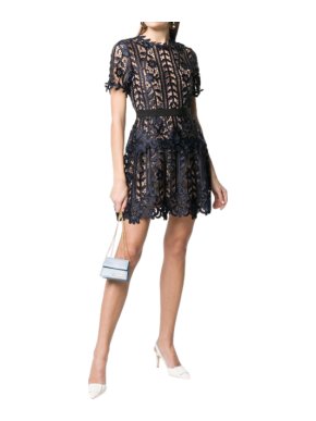 Self-Portrait scallop-edge Lace Mini Dress