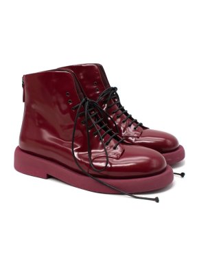 Marsell Shiny Leather Gommello Lace Up Ankle Boots