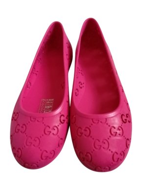 Gucci Pink Girls GG Cut-Out Ballerinas - Kids UK 12.5