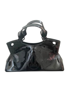Cartier Black Patent Leather Tote Bag