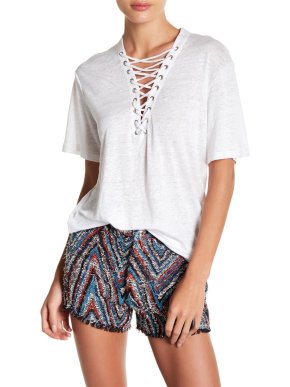 IRO White Lace Up T-Shirt