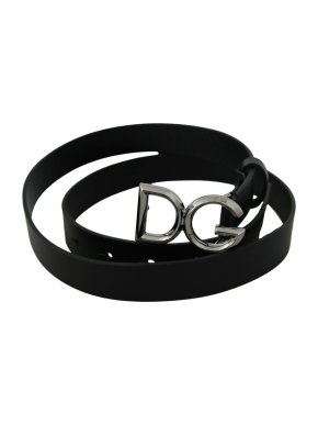 Dolce & Gabbana black leather DG Belt