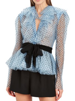 Philosophy di Lorenzo Serafini Frilled Polka Dot Lace Blouse