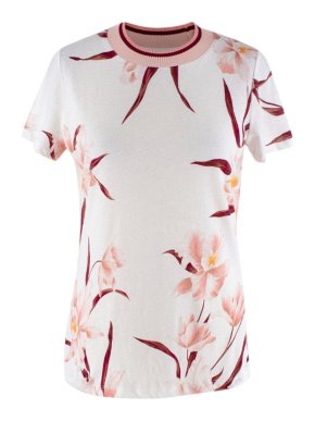 Zimmermann Ivory & Peach Floral-Print Jersey T-shirt