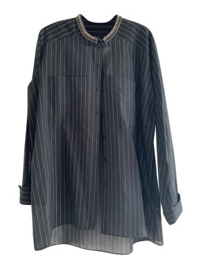 Dorothee Schumacher Black & White Striped Embellished Tunic