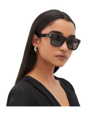 Saint Laurent Studded square acetate sunglasses