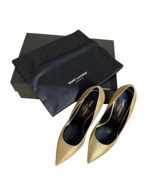 Saint Laurent gold glitter Zoe 105 pumps