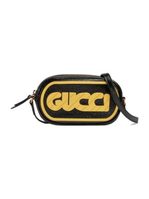 Gucci Distressed Patent Leather Game Crossbody Bag