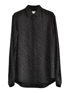 Saint Laurent Floral Jacquard Black Shirt