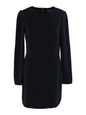 Dolce & Gabbana Long Sleeve Black Shift Dress