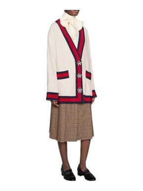 Gucci Off-White Oversize tweed cardigan jacket - Current Season