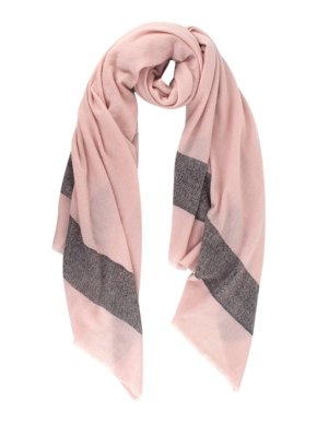 Amanda Wakeley Cashmere Pastel Pink & Black Stripe Shawl