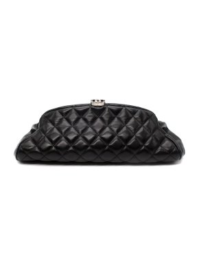 Chanel Black Quilted Leather Mademoiselle Clutch