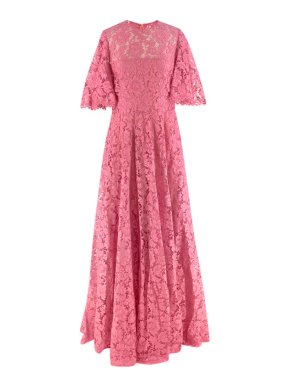 Valentino Pink Floral Lace Gown - Current Season