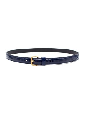 Miu Miu Blue Patent Leather Skinny Belt