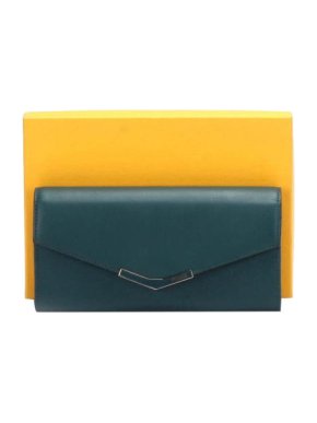 Fendi Blue Leather 2Jours Envelope Long Wallet