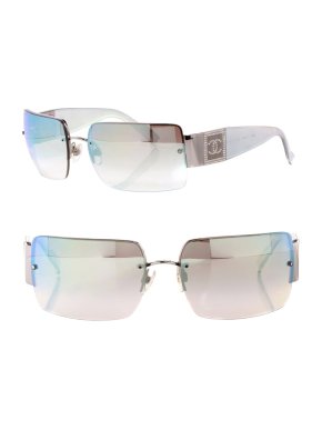 Chanel multicolour/silver crystal logo sunglasses