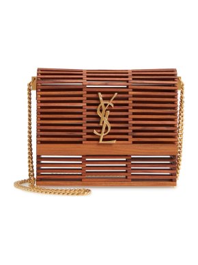 Saint Laurent Kate monogram wood cage bag