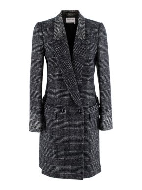 Yves Saint Laurent Grey Wool-Blend Coat