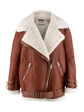 Acne Studios Nut Brown Velocite Shearling Oversized Jacket