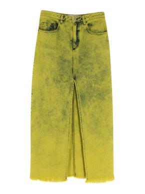Marques Almeida Frayed Acid-Wash Denim Maxi Skirt