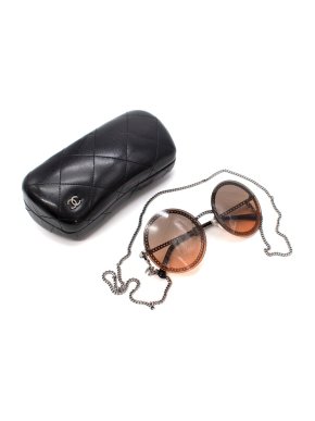 Chanel Chain Embellished Round Sunglasses
