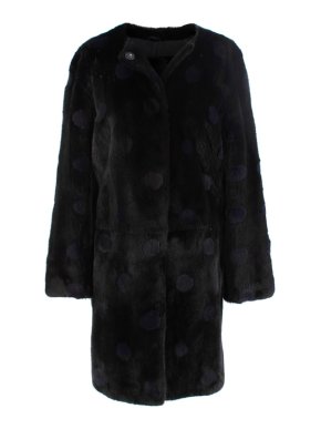 Yves Saint Laurent Black Blue Circle detail Mink Jacket/Coat