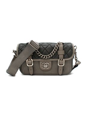 Chanel Quilted Leather Aged Buckle Flap Satchel Bag