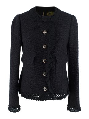 Dolce & Gabbana Black Wool-blend Boucle Jacket