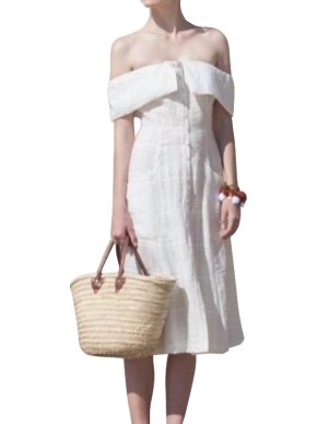 Reformation white Mariana Linen Dress