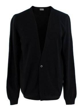 Kilgour Black Single-button Cashmere Cardigan