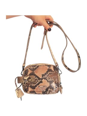 Prada python leather camera style shoulder/crossbody bag