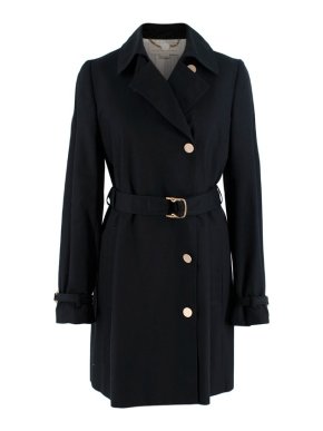 Stella McCartney Black Cotton Belted Trench Coat